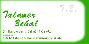 talamer behal business card